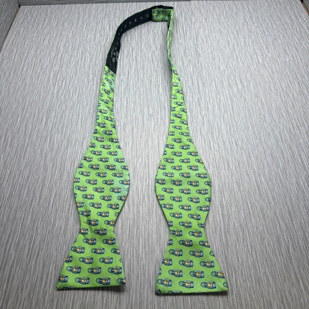 Southern Proper Golf Cart Bow Tie Green Self Tie Silk Adjustable